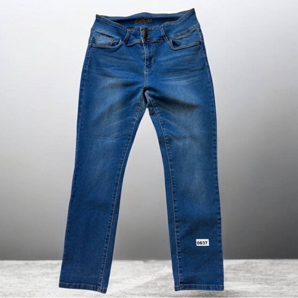 BAMBOO Dark Blue High-Rise Women’s Jeans Junior 17 Stretch 3 buttons School